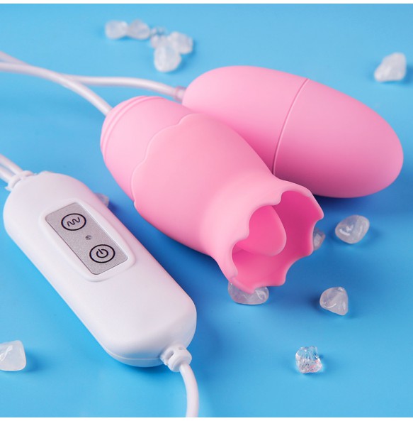 MIZZZEE Tongue Dual Vibrating Egg (USB Power Supply - Pink)
